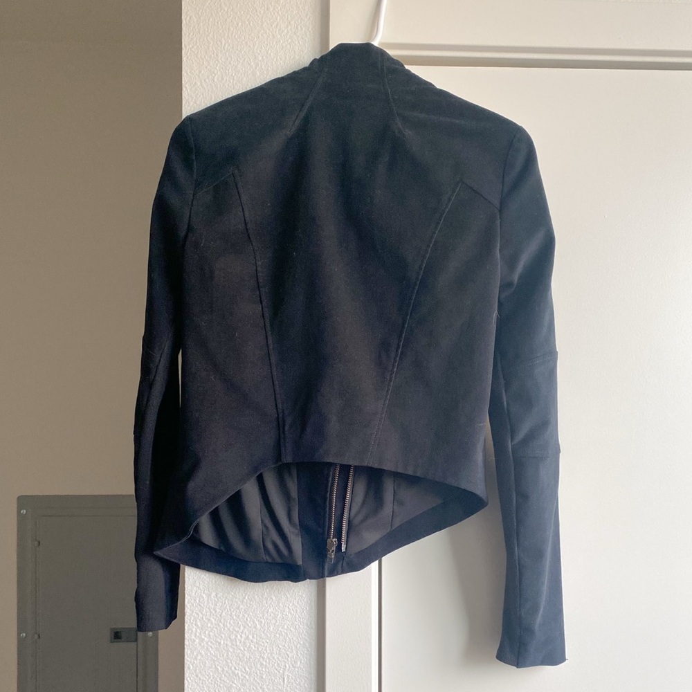 Helmut Lang Black Moto Jacket with Asymmetric Zip & hemline size M Grunge Goth - Picture 2 of 8